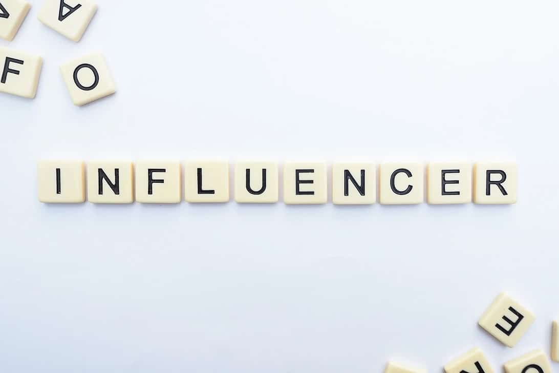 B2B influencer marketing - image of Scrabble tiles spelling out the word 'influencer'