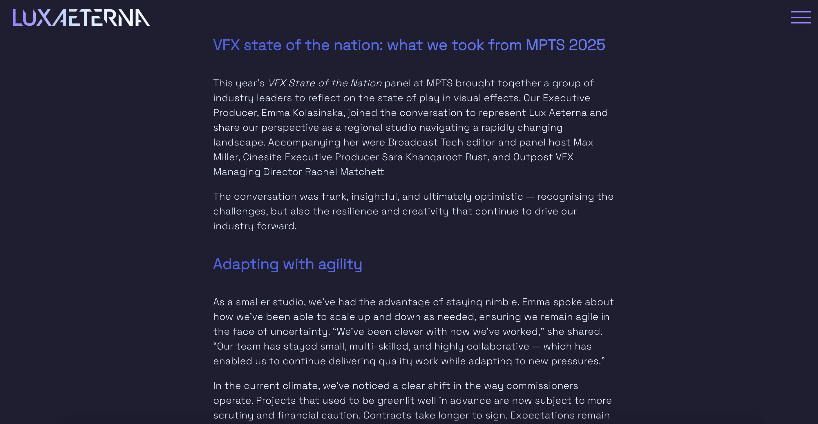 Multi-channel communications - Lux Aeterna blog post
