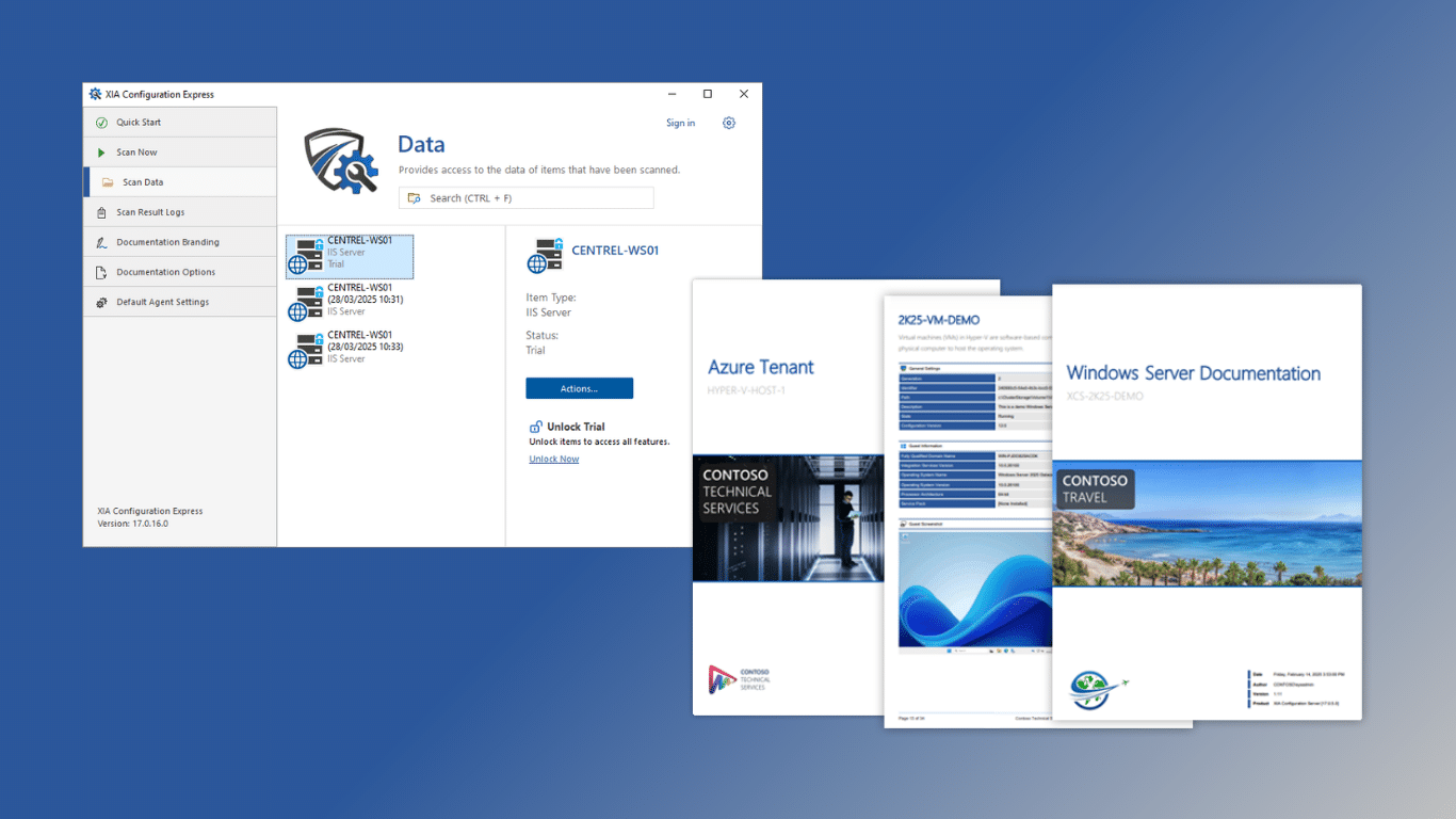 Unlocking growth for IT companies - Screenshot of CENTREL Solutions interface on a blue background