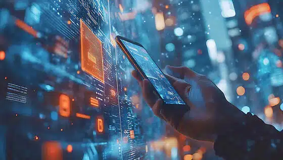 Grammatik Top 5 Tech Infovista - phone with hologram